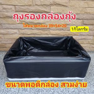 ถุงรองกล่องโฟม ถุงรองกล่องปลูกผัก ถุงรองกล่องกุ้ง ขนาดพอดีกล่องกุ้ง 10 กก.แบน