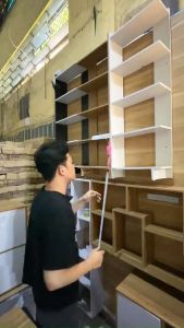 Kệ góc tường 5 tầng hiện đại chất gỗ MD