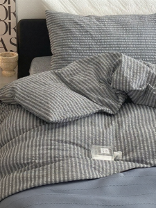 Bộ Chăn Ga Gối 4 Món Bông Gai Phong Cách Đơn Giản Elegante Thấm Mát Siêu Mềm