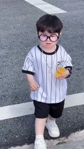 BE260 Bộ quần áo thun bé trai YUUNIE áo polo cotton quần đùi thể thao cho bé đi chơi