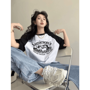 Pure Cotton 220G Mens and Womens Same Style All-Matching Loose Hong Kong Style Summer Short Sleeve T-Shirt K-style Trendy Ins Top T-shirt