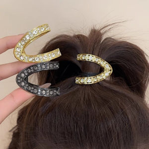 Rhinestones Metal High Ponytail Hair Claws Mini Ponytail Clip Women Girls Small Anti-Drooping Headdress Fashion Hair Accessories