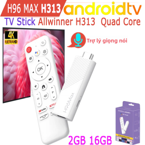 H96 Max H313 Android TV Stick 4K HDR Wifi6 Trợ Lý Giọng Nói Bộ Phát Đa Phương Tiện Allwinner Lõi Tứ Hộp Truyền Hình Thông Minh 2GB RAM 8GB/16GB ROM