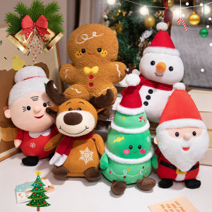 Cartoon Christmas Collection Plush Toy Cute Santa Claus Christmas Elk Snowman Pillow Xmas Decor Gifts