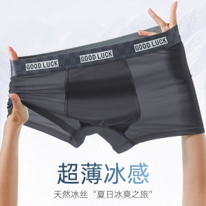 Ice Silk Mens Underwear Breathable Quick Dry Ultra Thin Antibacterial Boxer Shorts Comfortable Briefs mid Waist Youth Style