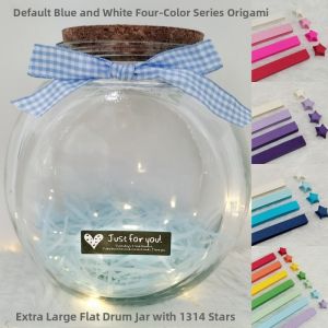 Modern Minimalist Lucky Star Paper Folding Wish Bottle Glass Jar Five-Pointed Star Decorative Container Valentines Day Gift