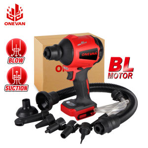 ONEVAN Brushless Dust Blower 1500W 80000RPM Cordless Dust Blower Multifunction Rechargeable Vacuum Blower Swimming Ring Electric Air Pump With 6 Nozzles For Makita 18V Battery