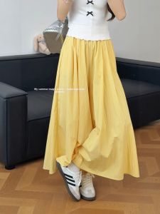 XIANYIJIAO | Comfortable Summer Yellow Flared Skirts for Plus Size and Petite Women
