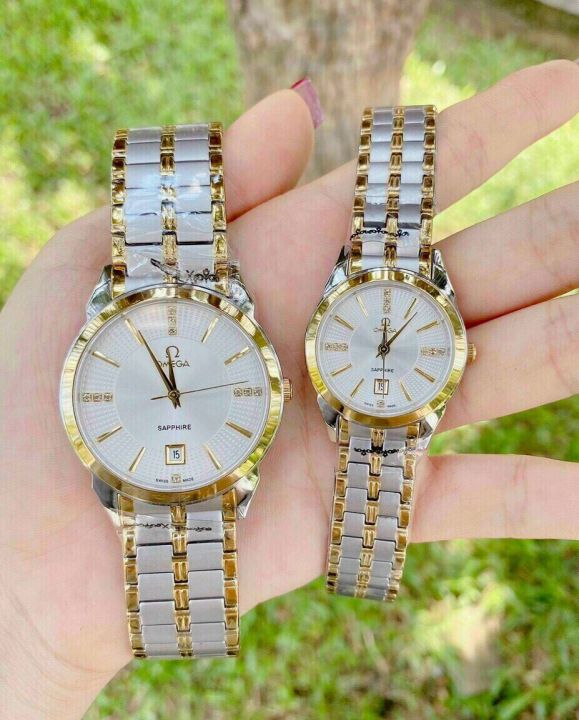 ng h Nam n omega 802M k nh saphire ch ng x c. Lazada.vn