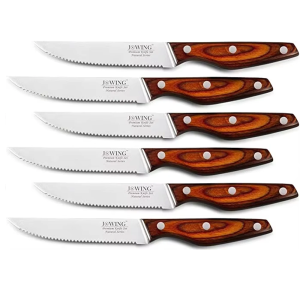 2026 New Model Steak Knife Set Kitchen Knife 2/4/6/8 Piece Set Steak Knife with Solid Wood Handle and Stainless Steel Blade