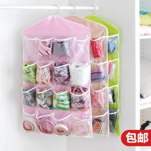 กระเป๋าเก็บของแบบแขวนใส่ชั้นวางเสื้อผ้าแบบโปร่งใส 16 ช่อง สำหรับติดผนัง กระเป๋าเก็บของสำหรับประตูตู้เสื้อผ้า