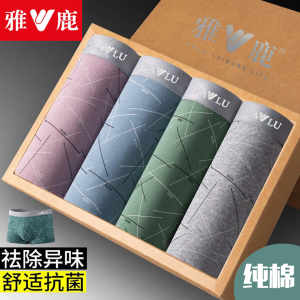 Antibacterial Graphene Cotton Boxer Shorts Mens Printed Large Size Flat Angle Underwear Pure Cotton 5A Grade Antarctic Person