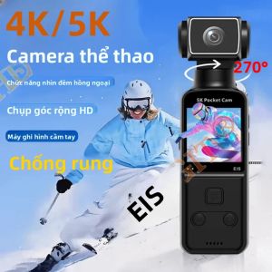 Máy Quay Phim Bỏ Túi WIFI 5K 4K Với Màn Hình 1.3 Inch 270 °   Camera Hành Động Mini Có Thể Xoay Được EIS Máy Ghi Âm An Ninh Thể Thao Chống Rung