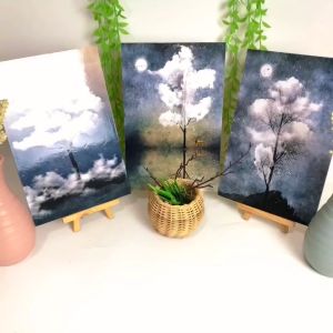 RUNABEE HIASAN DINDING DEKORATIF WALL ART 20X30CM POHON AWAN AESTHETIK CLOUD TREE KAYU