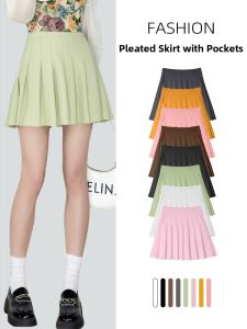 XIANGMEIMEI | Green Pleated High Waist Elastic Short Skirt