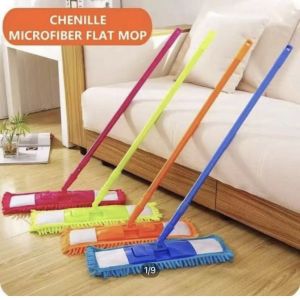 Practical Microfiber Flat Mop with ADJUSTABLE HANDLE MOP SET Washable Reusable Mop Extendable Handle Home Living Cleaning Tool Mops (1pc)