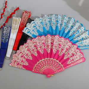 C.B.【Ready in Stock】 1Pc Dance Hand Held Fans Photo Props Wedding Party Decoration Chinese Style Folding Fan