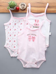 เสื้อผ้าเด็กแขนกุดผ้าฝ้ายแท้บางเฉียบฤดูร้อนสำหรับเด็กแรกเกิด ชุดคลุมท้องแบบสวมหัวลายการ์ตูน IYANOINCA เสื้อผ้าเด็กชายและเด็กหญิง