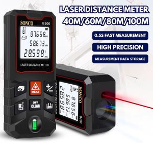 ★Sonco★ 100M Laser Rangefinder Smart Digital Lazer Level laser measurement tool Range Finder High Precision LCD Display Electronic Angle Measuring Tape Ruler Tool Measurement Mini Handheld Pengukur
