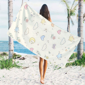 Cute Doodle Beach Towels Ultra Lightweight Quick Drying Super Absorbent Summer Essential Fast-Drying Towel for Beach