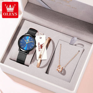 OLEVS นาฬิกา ผู้หญิงของแท้ 2025 กันน้ำ แฟชั่น 100% กล่องนาฬิกาที่สวยงาม นาฬิกาข้อมือผู้หญิง (เงินสดในการจัดส่ง)