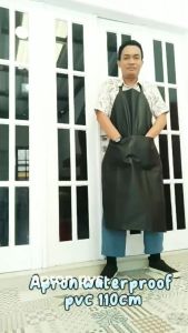 Apron Celemek masak anti air kantung depan pvc  navy