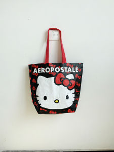 Adorable Cartoon KT Large Capacity Waterproof Woven Bag Single Shoulder Storage Bag Travel Moving Snake Skin Bag Eco-friendly Shopping Bag