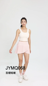 NYK High Waist Pleated Sports Skirt Built-in Shorts Women Breathable Fabric Versatile Look Short Skirt
