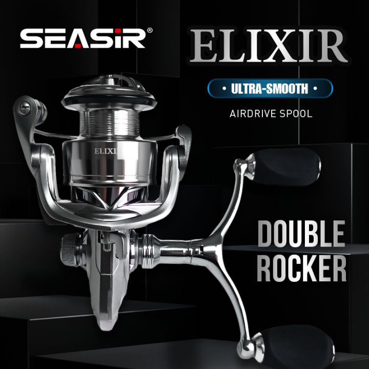 SEASIR ELIXIR Double Handle Grip Rocker Ultra Smooth Spinning Fishing Reel  LT2000 LT3000 3000 Series 9+1BB Gear 5.2:1 Saltwater Fishing Reel Air drive  Spool