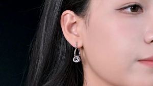925 Silver Plated Woman Earring Zircon Star Drop Earring Pendientes Fashion Original Jewelry