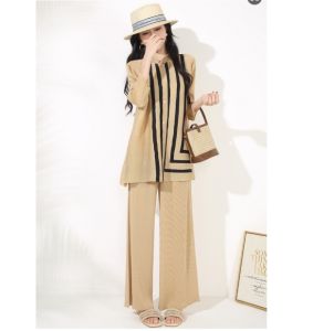 ชุดสูทผู้หญิงขนาดพลัสสวยสง่าไฮเอนด์ชุดสองชิ้น #20252134