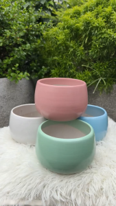 Chậu trồng gừng gốm sứ trồng cây cảnh sen đá mini để bàn dáng hạt dẻ thiết kế độc đáo chất liệu bền đẹp