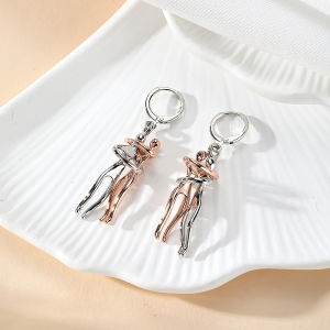 New Design Alloy Body Art Long Pendant Women Hoop Earrings Trendy European and American Earrings Female Party Jewelry