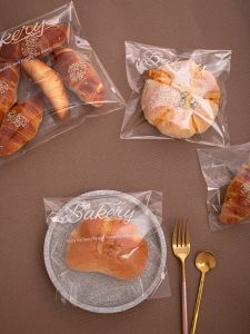Transparent Baking Bread Packaging Bag Self-Sealing Sandwich Dessert Small Bun Packing Adhesive Bag Kitchen Cooking Tools