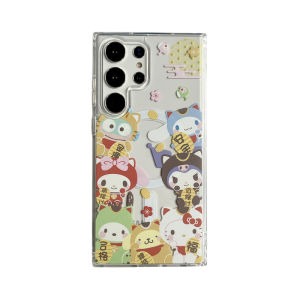 New Year Sanrio S25 Ultra Magnetic Absorption Soft Silicone Phone Case Womens Style S24 Ultra Protection Cover Cute Design