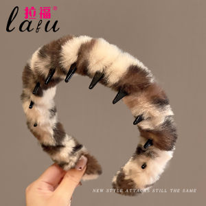 Womens Plush Headband Face Wash High Forehead Daily Outdoor Wear Hairband Pressing Hair Clip Headwear Comfortable Elastic