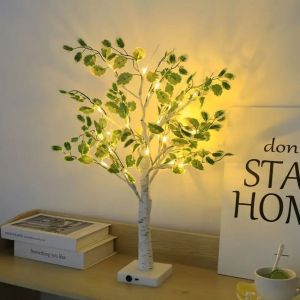 1pc 24LED simulation birch tree light holiday shaped tree light Christmas party scene decoration luminous tree