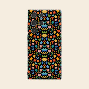 colorful doodle black Luxury Fashion Full Lens Protective Case for Samsung Galaxy S26 S25 S24 A56 A36 Plus Ultra