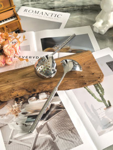 chockmen | Hammered Dot Handle Thick 18/10 Stainless Steel Soup Ladle