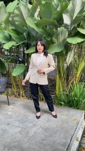 Jas Blazer Wanita Formal Kerja Premium Hitam Lengan Panjang High Quality K01