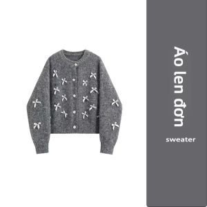 YUEZHONGWEI | Áo Cardigan Xám Dày Đẹp