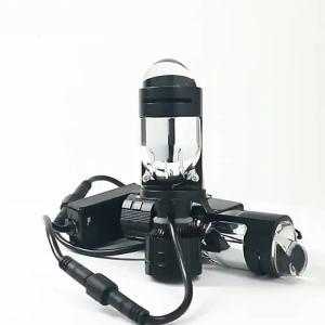 H4 Bi LED Projector Lens Auto Lamp Mini Lens LED H4 High Low Beam Bulbs Car Motorcycle Dual Projector Len LED Automotive 12V 24V