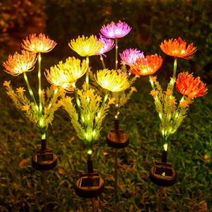 Outdoor LED Solar Powered Flower Lamp Nordic Style Landscape Ground Insertion Lights Artificial Anemone Decorative Lights