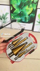 Bộ 6 Mũi Khoan Tháp Đa Năng Mũi Khoan Cưa Thép Gió HSS Mạ Titan Siêu Bền cỡ 4-32mm.