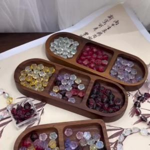 10/30Pcs 12mm Rose Flower Shape Crystal Glass Loose Spacer Beads DIY For Making Jewelry Bracelets Necklace Supplies Accessories