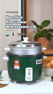 Hanabishi Non Stick Rice Cooker with steamer 1.8L HA3318RN