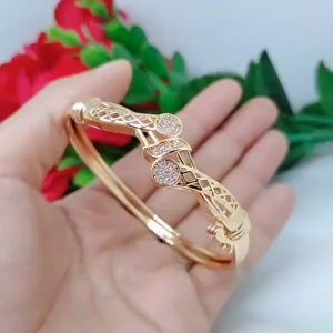 Gelang Tangan Bangle Wanita Titanium Xuping Perhiasan Aksesoris Fashion Lapis Emas Anti Karat R6-4C