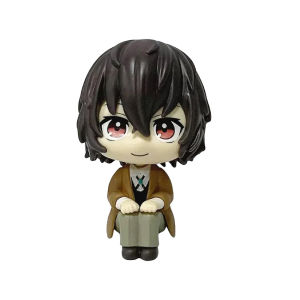 Bandai | 10CM Bungo Stray Dogs Anime Figure Look Up Dazai Osamu Nakajima Atsushi Q Version PVC Collectible Desktop Ornament Model Toys