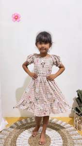 dress midi dress Calista anak 5-7 tahun dress kerut anak dress/daster solo murah cantik daster kerut solo dress anak kekinian dress cantik imut anak