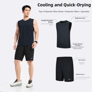 Erke | Mens Quick-Dry Basketball Set Summer New Tank Top Shorts